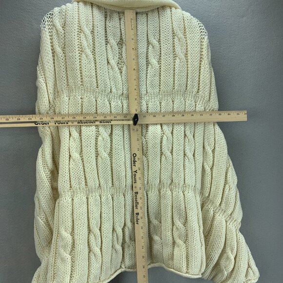 Aran Crafts Sweater Womens One Size Plus Shrug Merino Wool Ireland One Button - Picture 9 of 11